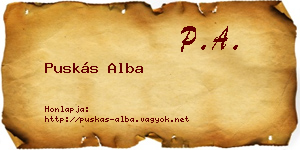 Puskás Alba névjegykártya